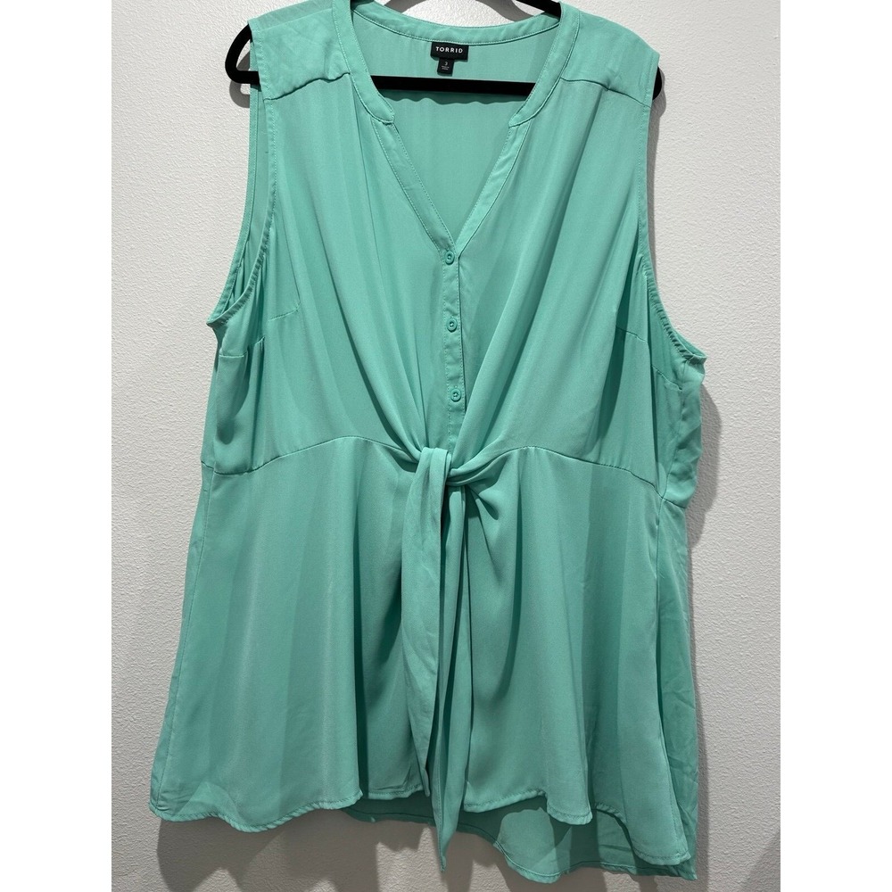 Torrid Peplum Georgette Button-Front Tie-Front Blouse - Size 3X